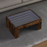 Coffee Table with Infinity LED Smoked Oak 70x50x30 cm 847613