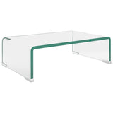 ZNTS TV Stand/Monitor Riser Glass Clear 40x25x11 cm 244126