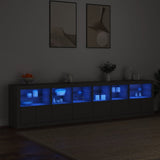 Sideboard with LED Lights Black 283x37x67 cm 3209017