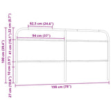 Replace Headboard Sonoma Oak 190 cm Steel and Engineered Wood 4100295