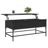 Coffee Table Black 100x50x45 cm Engineered Wood and Metal 845396