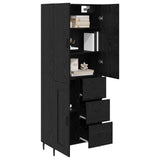 Highboard with Drawer 2 pcs Black oak Engineered Wood and Glass 3416159