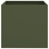 Planters 2 pcs Olive Green 49x47x46 cm Steel 841566