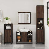 2 Piece Bathroom Furniture Set Brown Oak Engineered Wood 3300914