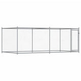 Dog Cage with Door Grey 4x2x1.5 m Galvanised Steel 3209578