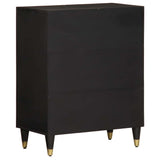 Side Cabinet Black Solid Mango Wood Standard Cabinet 358322