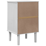 ZNTS Bedside Cabinet SENJA Rattan Look White 40x35x65 cm Solid Wood Pine 358014