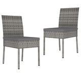 Dining Chair Set of 2 Grey Poly rattan Medium Durable 317168