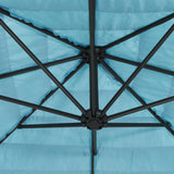 Garden Parasol with Steel Pole Blue 300x200x250 cm 4005094