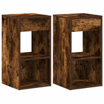 ZNTS Bedside Cabinets with Drawer 2 pcs Smoked Oak 35x34x66.5 cm 858722