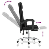 Massage Reclining Office Chair Black Faux Leather 349813