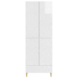 Cabinet Set 2 pcs High Gloss White Engineered Wood 3416695