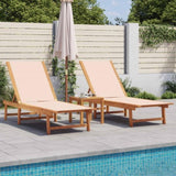 ZNTS Sun Loungers 2 pcs Cream Solid Wood Acacia and Textilene 3279248