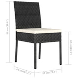 Outdoor Dining Set Black,Cream Poly rattan 3 Piece Set Durable 3100395