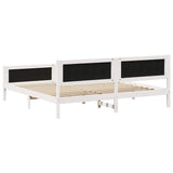 Bed frame White and light grey 200 x 200 cm Solid pine wood 3394302