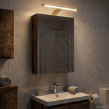 Bathroom Mirror Cabinet Smoked Oak 30 x 10.5 x 50 cm 889019