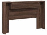 Storage Headboard with LED Brown Oak Engineered Wood 3418654