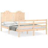 Bed Frame without Mattress Double Solid Wood 3194156