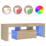 TV Cabinet with LED Lights Sonoma Oak 120x35x40 cm 804349
