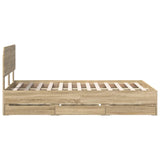 Bed Frame with Drawer Sonoma Oak 120 x 190 cm Engineered Wood 3412208