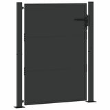 Garden Gate with Lock Black 110 x 155 cm Powder-Coated Steel 42015911