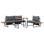 Garden Dining Set 3 pcs Anthracite Steel 3335888