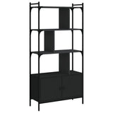 Bookcase with Doors Black76.5x30x154.5 cm Engineered Wood 833348