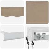 Retractable Awning Beige 400 x 300 cm Fabric and Metal 3330619