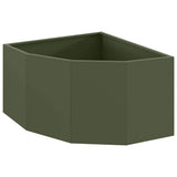 Corner Planter Olive green 60 x 60 x 35 cm Steel 883643
