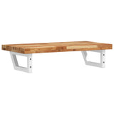 Basin Shelf Wall Mounted Steel and Solid Wood Acacia 3302738