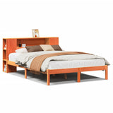 Bookcase Bed without Mattress Wax Brown 160x200 cm Solid Wood Pine 3321556