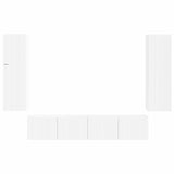 TV Cabinet Set Wall-mounted 4 pcs White Engineered Wood 3409033