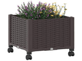 Garden Planter with Wheels Brown 40 x 40 x 44 cm PP 3422909