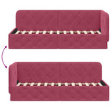 Corner Bed Frame with Headboard Wine Red 80 x 200 cm Velvet 42016517