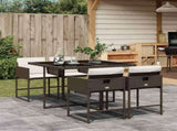 Garden Dining Set Brown Poly Rattan Medium Foldable 3211257