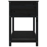 Planter with Shelf Black 111.5x54x81 cm Solid Wood Pine 823791