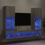 5 Piece TV Wall Units with LED Grey Sonoma Engineered Wood 3216695
