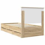 Bed Frame with Drawer Sonoma Oak 90 x 190 cm Engineer Wood 3411161