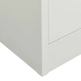 Office Cabinet Light grey Steel, tempered glass 90x40x180 cm 335947
