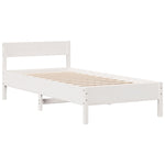 Bookcase Bed without Mattress White 75x190 cm Small Single Solid Wood Pine 3323051