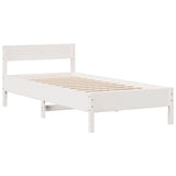 Bookcase Bed without Mattress White 75x190 cm Small Single Solid Wood Pine 3323051