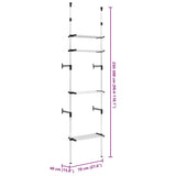 Telescopic Wardrobe System with Shelves Aluminium 321106