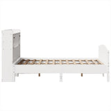 Bookcase Bed without Mattress White 135x190 cm Double Solid Wood Pine 3323153