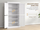 Freestanding Kitchen Cupboard with 4 Doors, Storage Cabinet with 6-Tier Shelving and 4 Adjustable T3398P378042