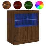 Sideboard with LED Lights Brown Oak 60x37x67 cm 836657