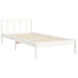 Bed Frame without Mattress White 90x200 cm Solid Wood Pine 3192412