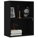 2-Tier Book Cabinet Black 60x30x76.5 cm Engineered Wood 800964