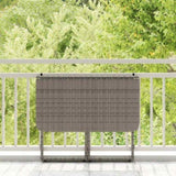 ZNTS Folding Garden Table Grey 90x51x75 cm Poly Rattan 4108256