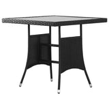 ZNTS 5 Piece Garden Dining Set Poly Rattan Black 3059442