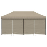 Foldable Party Tent Pop-Up with 4 Sidewalls Taupe 4004954
